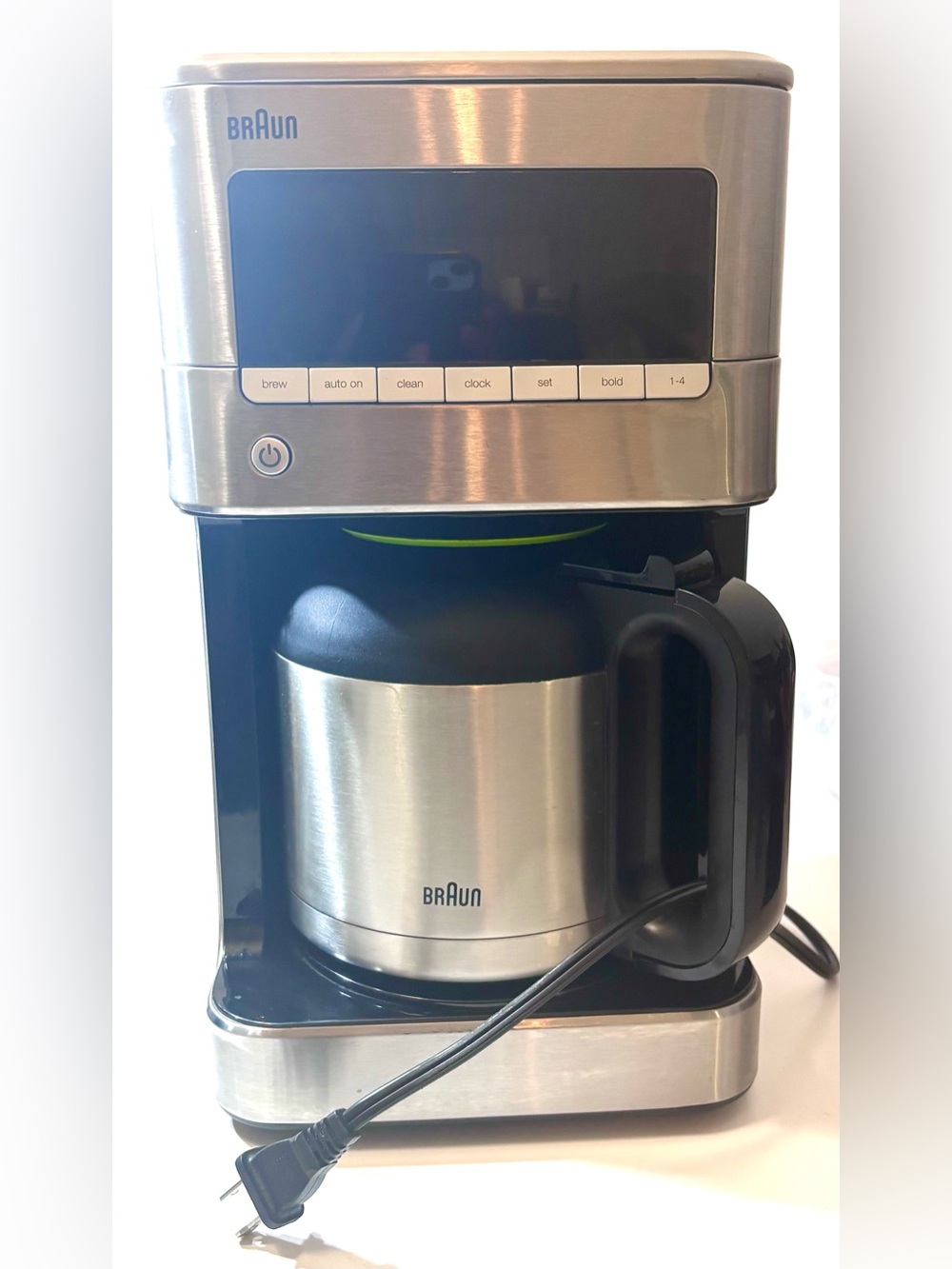 Braun Programmable Coffee Maker Thermal Carafe Stainless Steel 3107-T TESTED